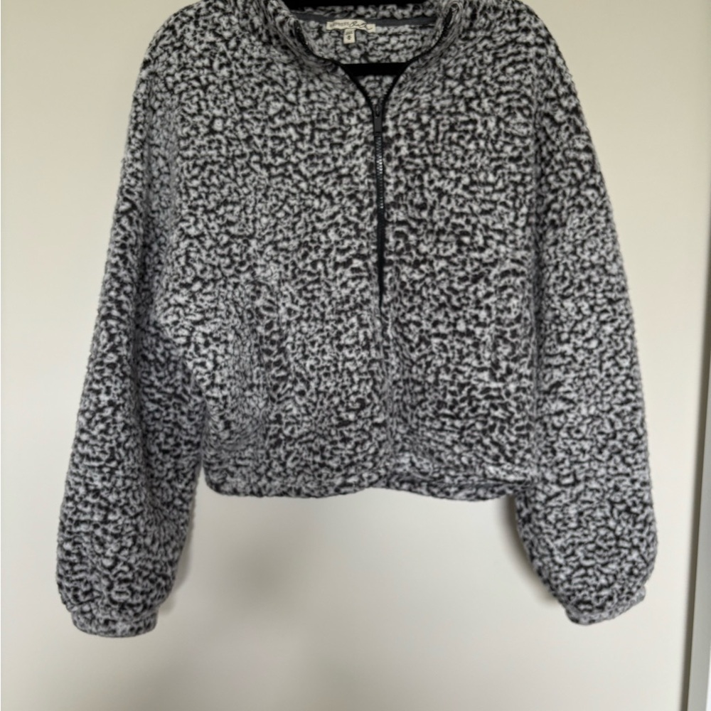 Express Black and White Teddy Jacket Plush Comfort